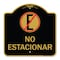 Signmission Spanish Parking No Estacionar No Parking W/ Graphic, Black & Gold Alum Sign, 18" H, BG-1818-22882 A-DES-BG-1818-22882 - alternate 1